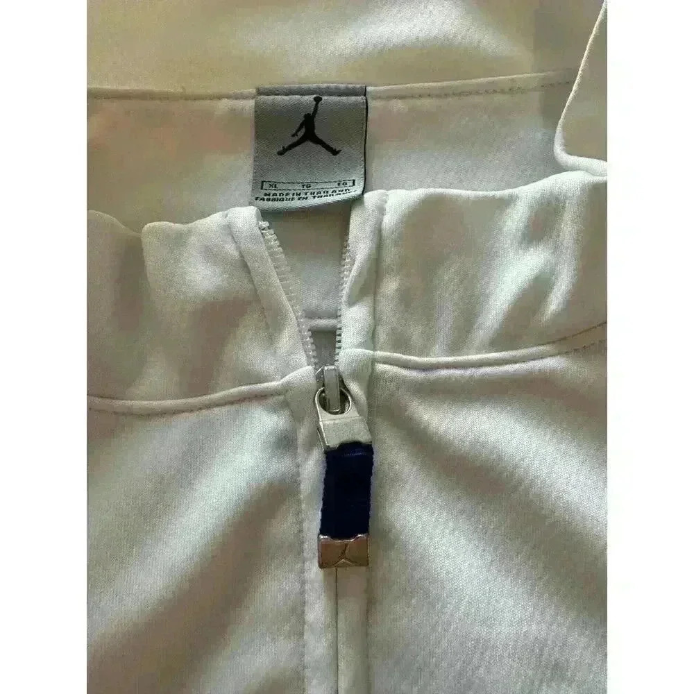 Nike Air Jordan Jumpman Jacket Full Zipper Men’s XL White With Blue Trim Track - Picture 10 of 15